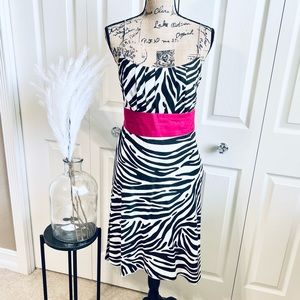Zebra print Ann Taylor dress with tie waist